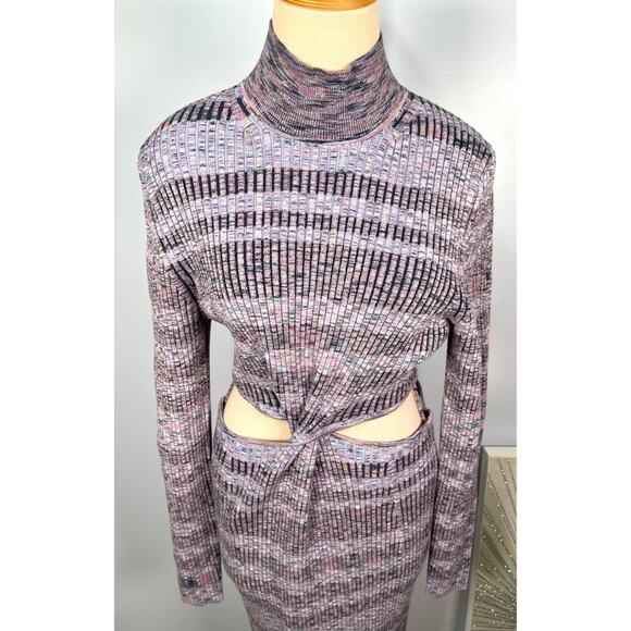 Jonathan Simkhai Fable Cutout Knit Space Dye Midi Dress Size Large - Picture 5 of 9